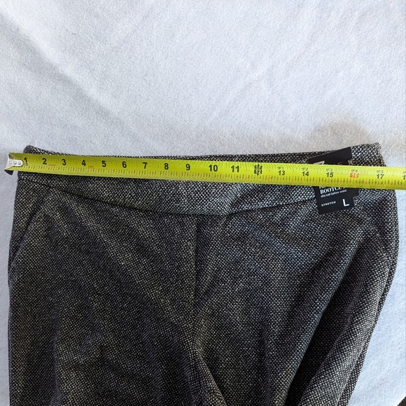 New York & Co 7th Ave Pant Grey Tweed Pattern Bootcut Size L Pull On NWT - Picture 8 of 10